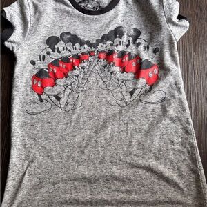 Disney Gray and Red Short Sleeve Tee